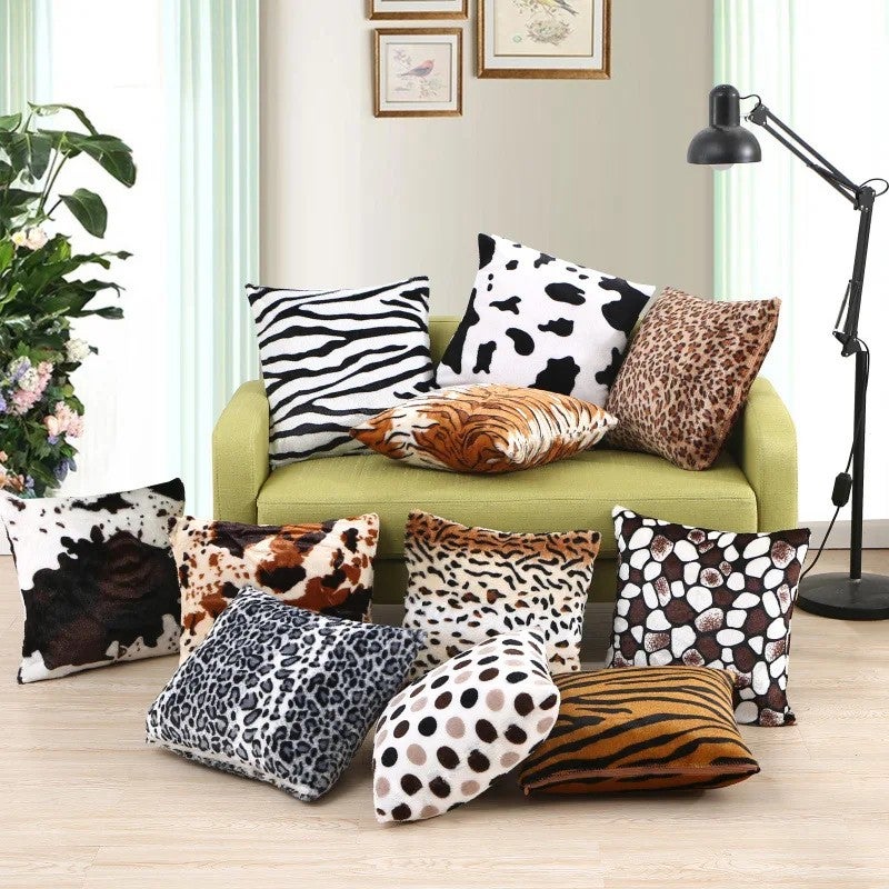 Y&D Animal Fur Theme Tiger Lion Wolf  Cheetah Printed Cushion Covers Ready to Ship - Image 1